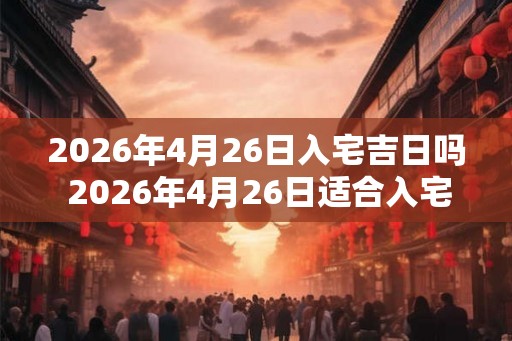 2026年4月26日入宅吉日吗 2026年4月26日适合入宅吗