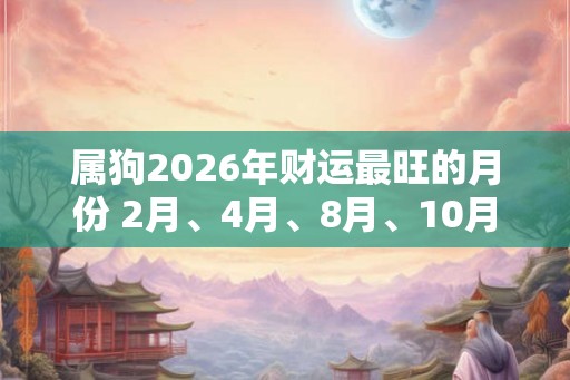 属狗2026年财运最旺的月份 2月、4月、8月、10月 属狗2026年财运最旺的月份 2月、4月、8月、10月