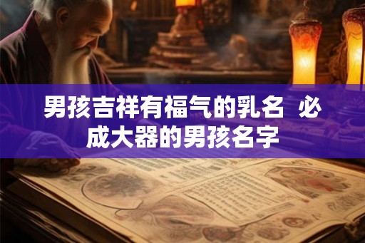 男孩吉祥有福气的乳名  必成大器的男孩名字
