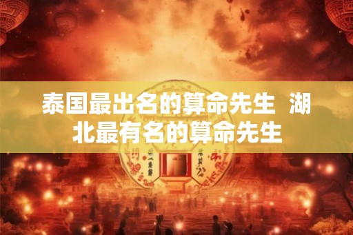 泰国最出名的算命先生  湖北最有名的算命先生
