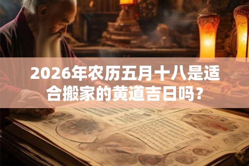 2026年农历五月十八是适合搬家的黄道吉日吗？