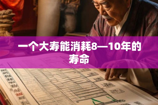 一个大寿能消耗8—10年的寿命 一个大寿能消耗8—10年的寿命