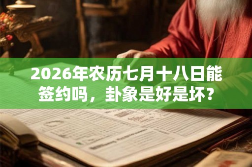 2026年农历七月十八日能签约吗,卦象是好是坏? 2026年农历七月十八日能签约吗,卦象是好是坏?