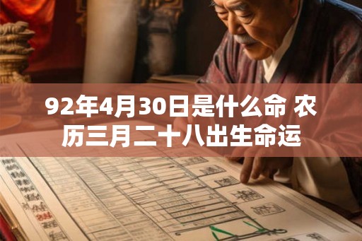 92年4月30日是什么命 农历三月二十八出生命运