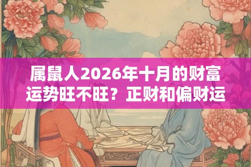 属鼠人2026年十月的财富运势旺不旺？正财和偏财运好吗？