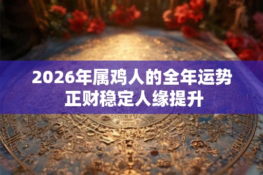 2026年属鸡人的全年运势 正财稳定人缘提升