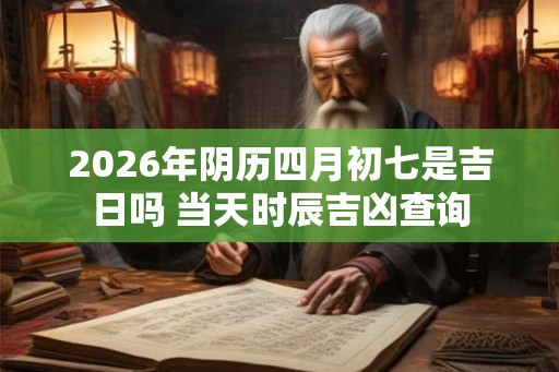 2026年阴历四月初七是吉日吗 当天时辰吉凶查询