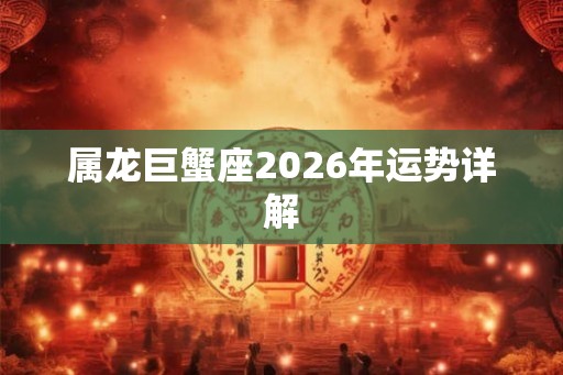 属龙巨蟹座2026年运势详解