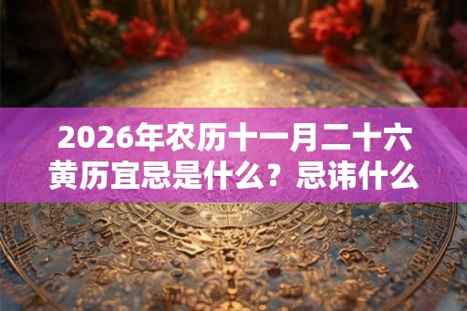 2026年农历十一月二十六黄历宜忌是什么？忌讳什么？