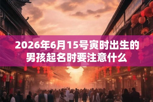 2026年6月15号寅时出生的男孩起名时要注意什么 2026年6月15号寅时出生的男孩起名时要注意什么