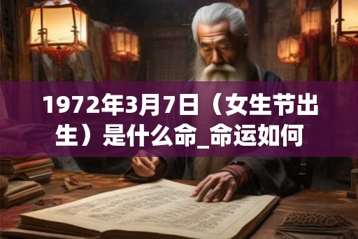 1972年3月7日（女生节出生）是什么命_命运如何