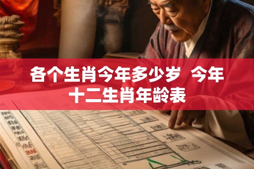 各个生肖今年多少岁  今年十二生肖年龄表