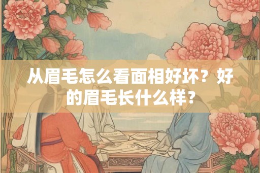 从眉毛怎么看面相好坏？好的眉毛长什么样？