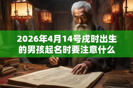 2026年4月14号戌时出生的男孩起名时要注意什么
