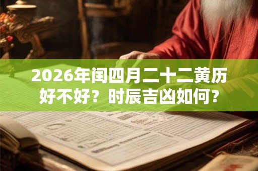 2026年闰四月二十二黄历好不好？时辰吉凶如何？