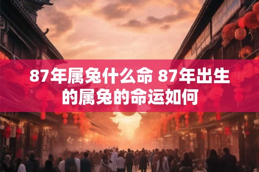 87年属兔什么命 87年出生的属兔的命运如何 87年属兔什么命 87年出生的属兔的命运如何