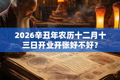 2026辛丑年农历十二月十三日开业开张好不好？