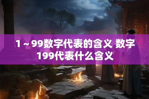 1～99数字代表的含义 数字199代表什么含义