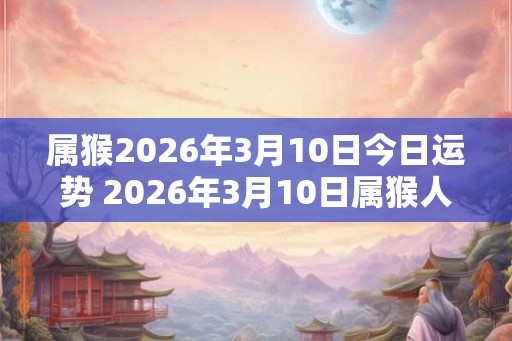 属猴2026年3月10日今日运势 2026年3月10日属猴人运势
