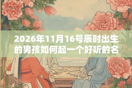 2026年11月16号辰时出生的男孩如何起一个好听的名字