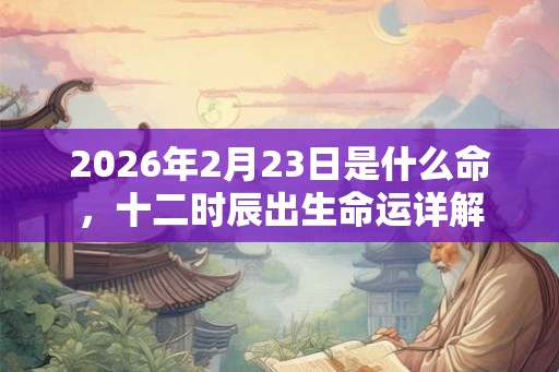 2026年2月23日是什么命，十二时辰出生命运详解