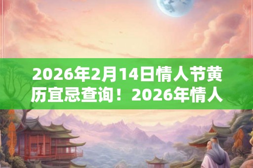 2026年2月14日情人节黄历宜忌查询!2026年情人节禁忌? 2026年2月14日情人节黄历宜忌查询!2026年情人节禁忌?