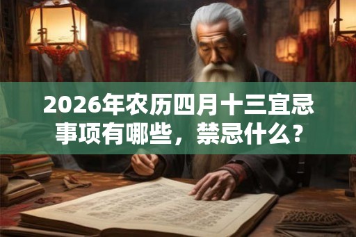 2026年农历四月十三宜忌事项有哪些，禁忌什么？