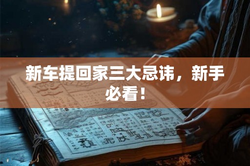 新车提回家三大忌讳，新手必看！