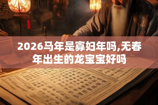 2026马年是寡妇年吗,无春年出生的龙宝宝好吗