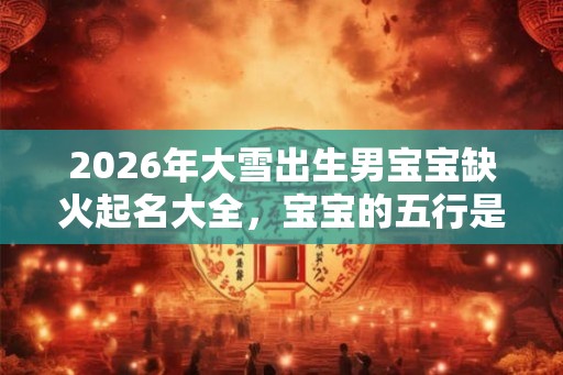 2026年大雪出生男宝宝缺火起名大全,宝宝的五行是缺火吗? 2026年大雪出生男宝宝缺火起名大全,宝宝的五行是缺火吗?