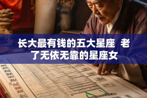 长大最有钱的五大星座  老了无依无靠的星座女