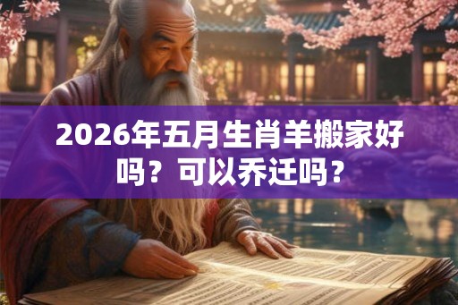 2026年五月生肖羊搬家好吗？可以乔迁吗？