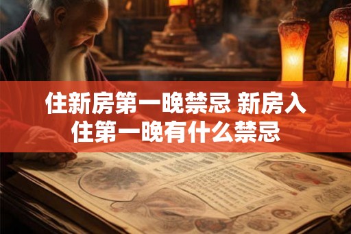 住新房第一晚禁忌 新房入住第一晚有什么禁忌