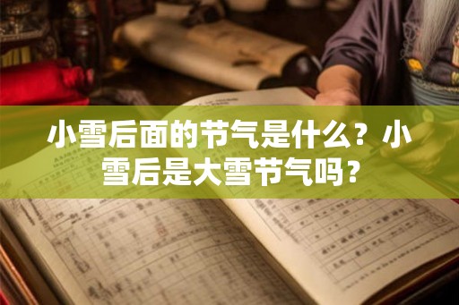 小雪后面的节气是什么？小雪后是大雪节气吗？