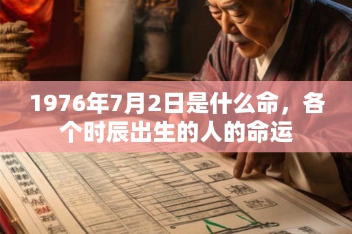 1976年7月2日是什么命，各个时辰出生的人的命运