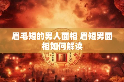 眉毛短的男人面相 眉短男面相如何解读