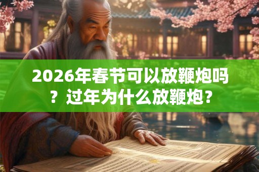 2026年春节可以放鞭炮吗？过年为什么放鞭炮？