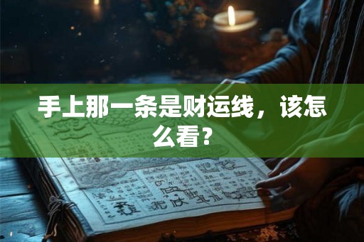 手上那一条是财运线，该怎么看？