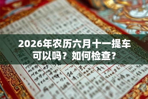 2026年农历六月十一提车可以吗？如何检查？