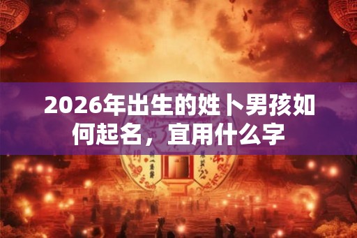 2026年出生的姓卜男孩如何起名，宜用什么字