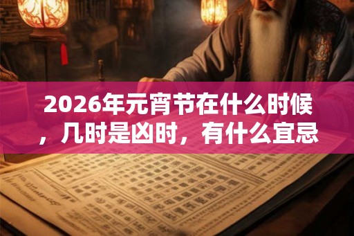 2026年元宵节在什么时候,几时是凶时,有什么宜忌内容? 2026年元宵节在什么时候,几时是凶时,有什么宜忌内容?