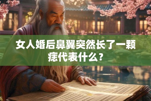 女人婚后鼻翼突然长了一颗痣代表什么？