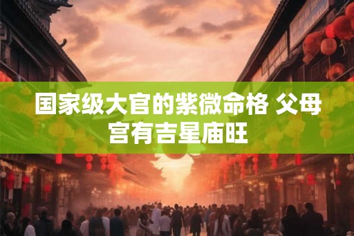 国家级大官的紫微命格 父母宫有吉星庙旺