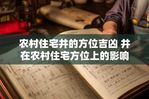 农村住宅井的方位吉凶 井在农村住宅方位上的影响