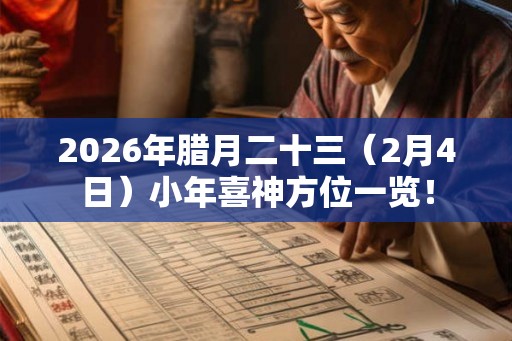 2026年腊月二十三（2月4日）小年喜神方位一览！