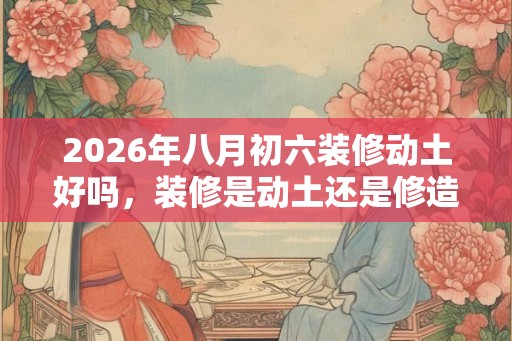 2026年八月初六装修动土好吗,装修是动土还是修造? 2026年八月初六装修动土好吗,装修是动土还是修造?