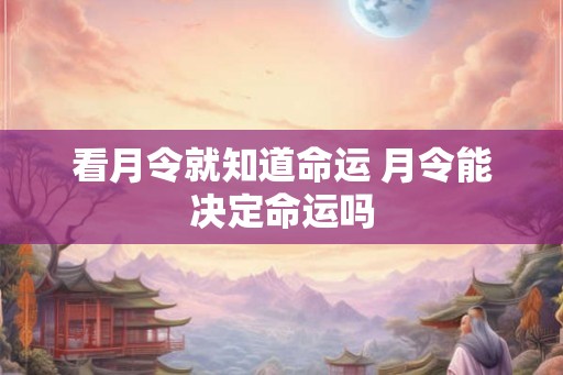 看月令就知道命运 月令能决定命运吗 看月令就知道命运 月令能决定命运吗