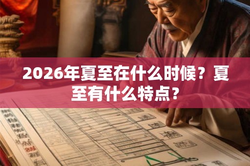 2026年夏至在什么时候？夏至有什么特点？
