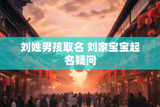 刘姓男孩取名 刘家宝宝起名疑问