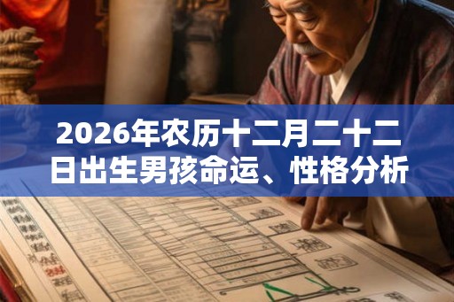2026年农历十二月二十二日出生男孩命运、性格分析